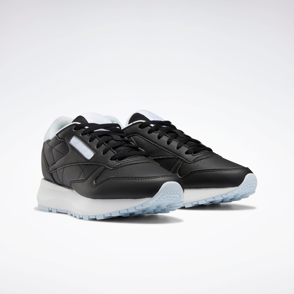 Reebok Classic Leather SP Shoes - Grade School Mustat Sininen Valkoinen | SQURTN-893