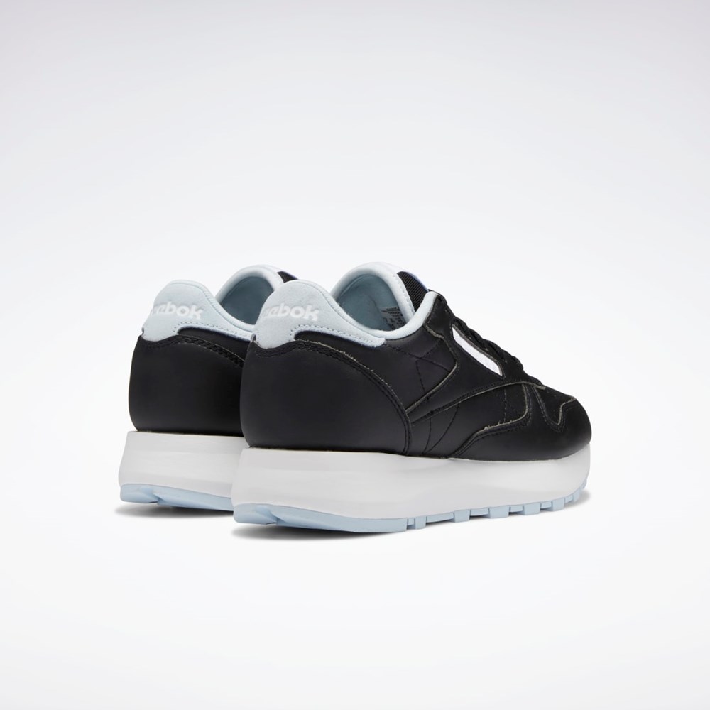 Reebok Classic Leather SP Shoes - Grade School Mustat Sininen Valkoinen | SQURTN-893