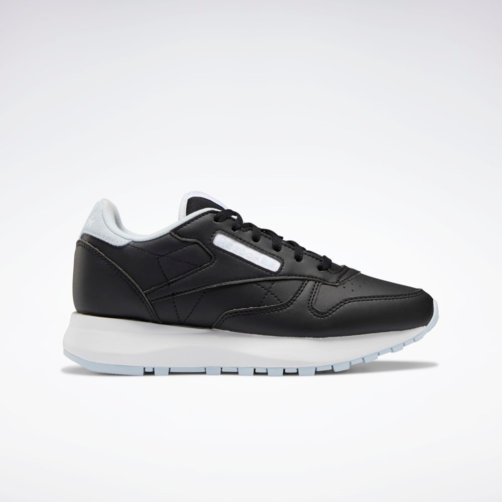Reebok Classic Leather SP Shoes - Grade School Mustat Sininen Valkoinen | SQURTN-893