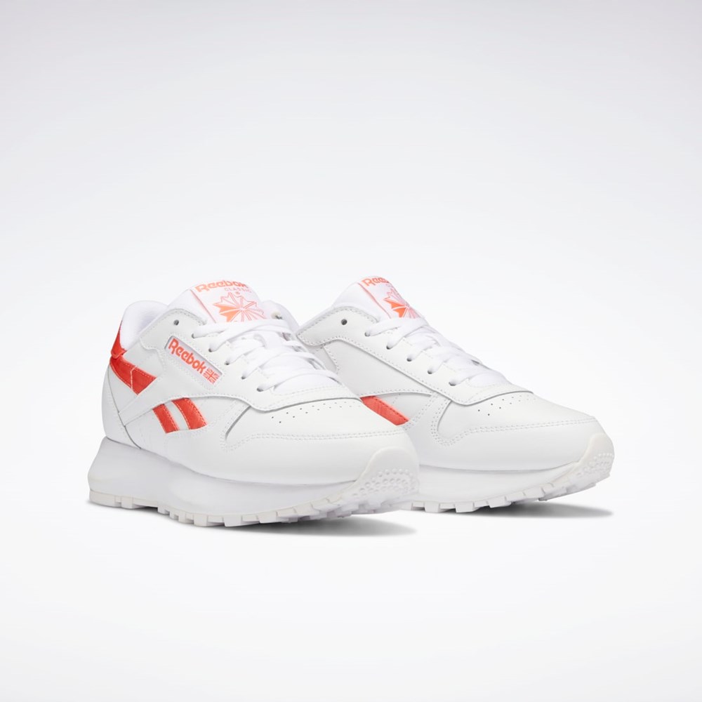Reebok Classic Leather SP Shoes Valkoinen Valkoinen Oranssi | ASDNZR-184