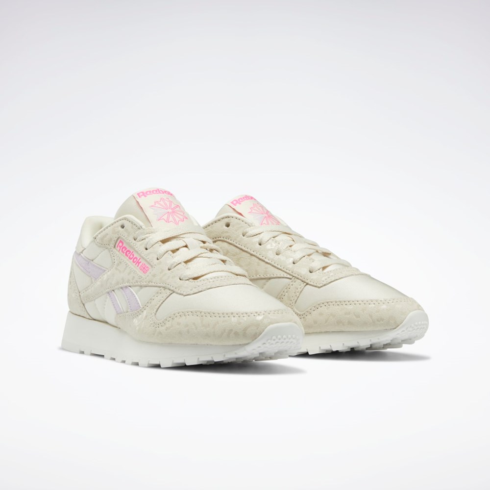 Reebok Classic Leather Shoes Alabaster / Chalk / Quartz Glow | DZPCLJ-620