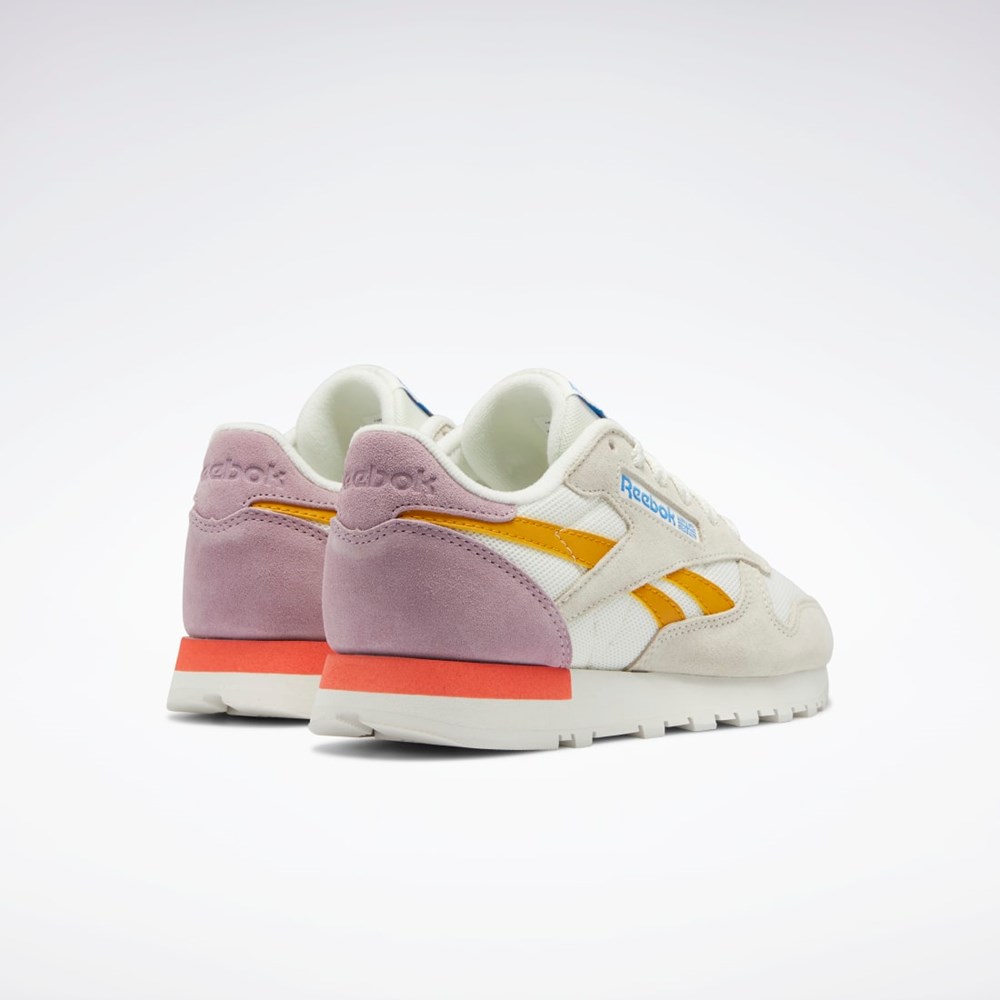 Reebok Classic Leather Shoes Chalk / Bright Ochre / Infused Lilac | ZTLNMG-760