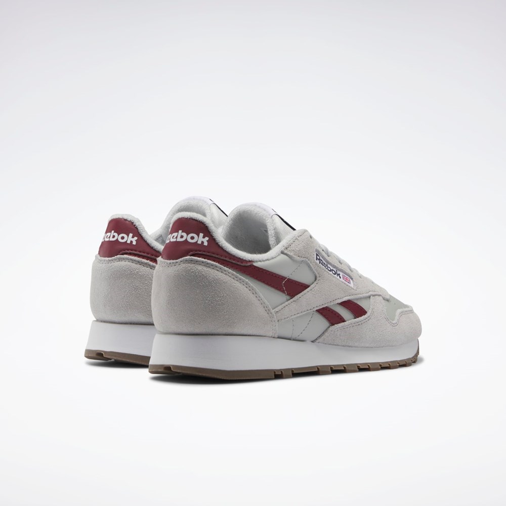 Reebok Classic Leather Shoes Harmaat Harmaat Viininpunainen | PRSNFX-821