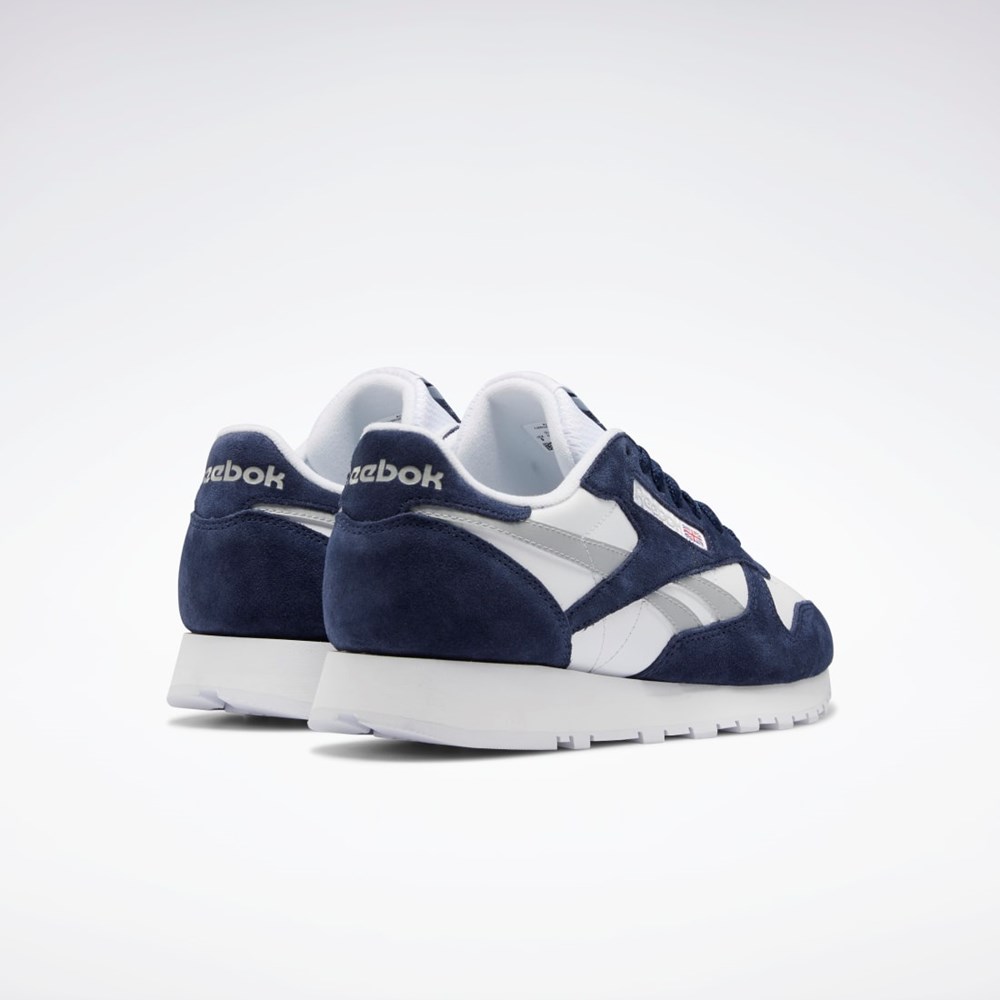 Reebok Classic Leather Shoes Laivastonsininen Valkoinen Harmaat | EBVOLZ-543