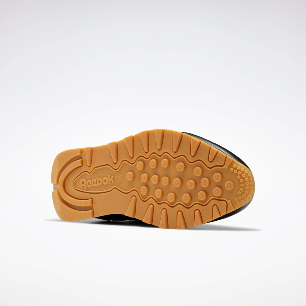 Reebok Classic Leather Shoes Mustat Harmaat | MHTICD-641