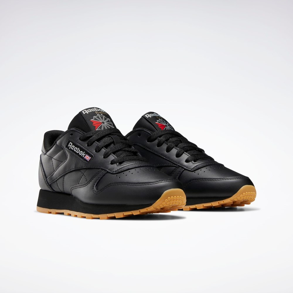Reebok Classic Leather Shoes Mustat Harmaat | XGWYTA-526