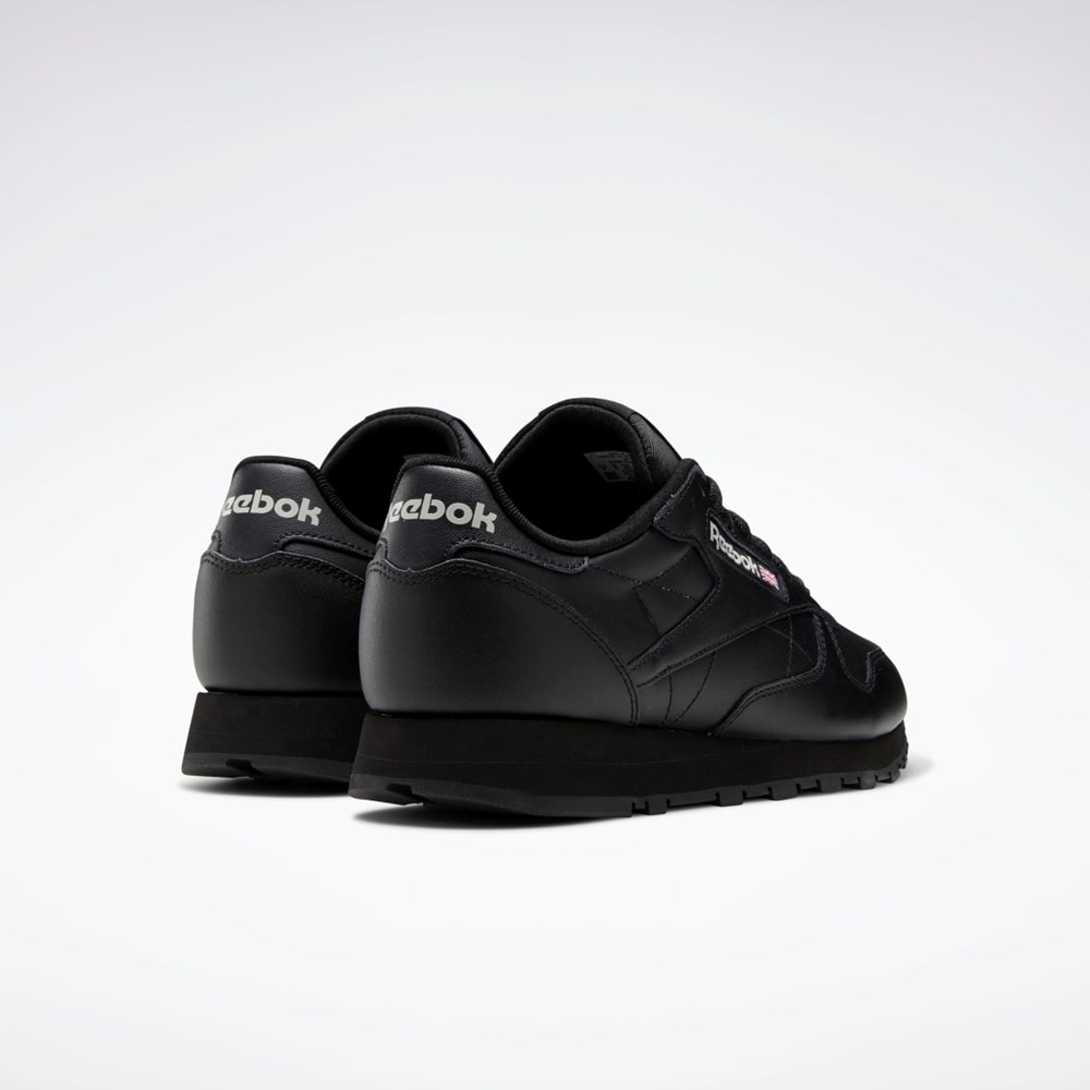 Reebok Classic Leather Shoes Mustat Mustat Harmaat | HYZGEN-340