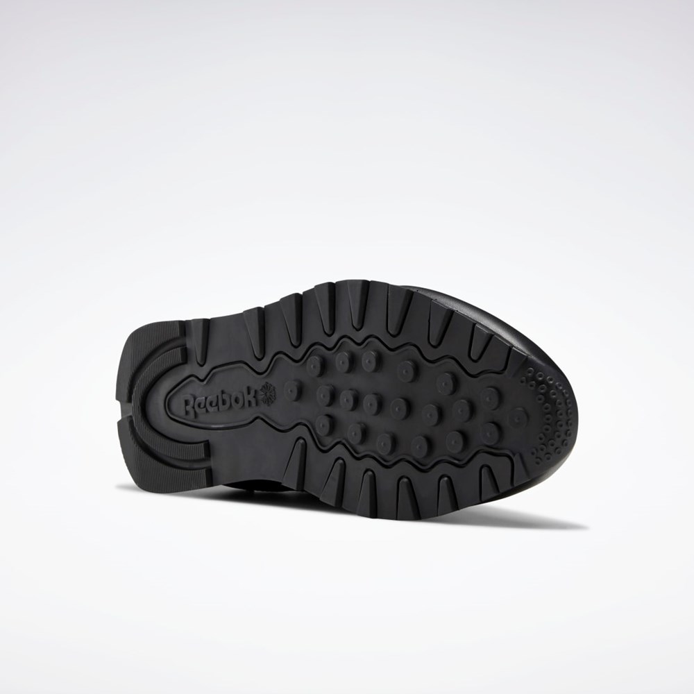 Reebok Classic Leather Shoes Mustat Mustat Harmaat | HYZGEN-340