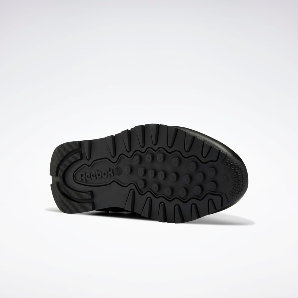 Reebok Classic Leather Shoes Mustat Mustat Harmaat | LRMAGV-872