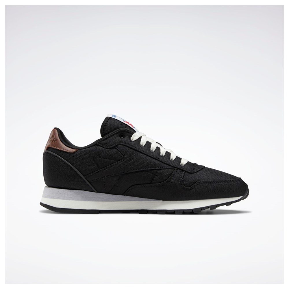 Reebok Classic Leather Shoes Mustat Ruskea | FXHSTU-302