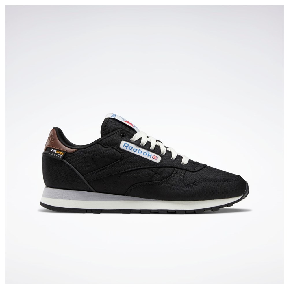 Reebok Classic Leather Shoes Mustat Ruskea | FXHSTU-302