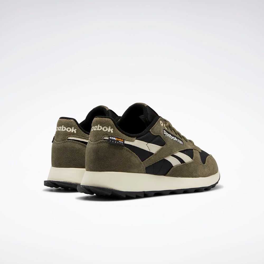 Reebok Classic Leather Shoes Mustat Vihreä | AWYHLB-079