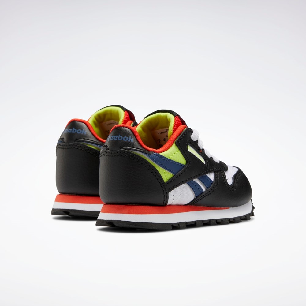Reebok Classic Leather Shoes - Toddler Mustat Valkoinen Punainen | HWLOPG-894