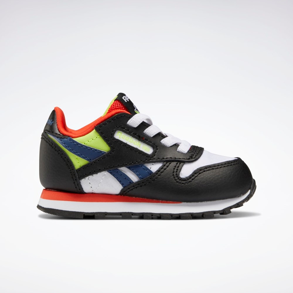 Reebok Classic Leather Shoes - Toddler Mustat Valkoinen Punainen | HWLOPG-894