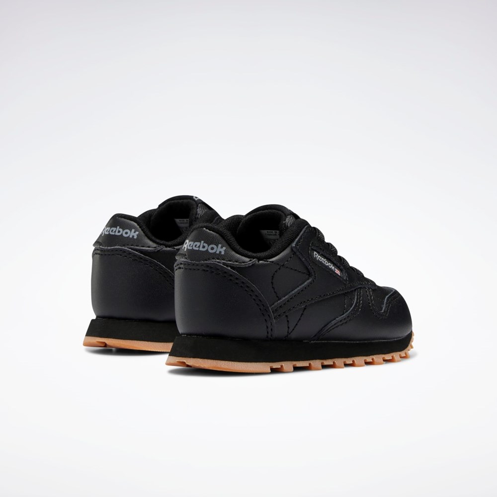 Reebok Classic Leather Shoes - Toddler Mustat Mustat | VZIXWU-615