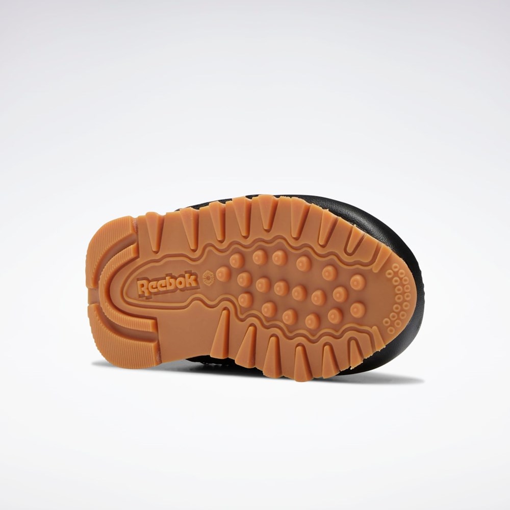Reebok Classic Leather Shoes - Toddler Mustat Mustat | VZIXWU-615