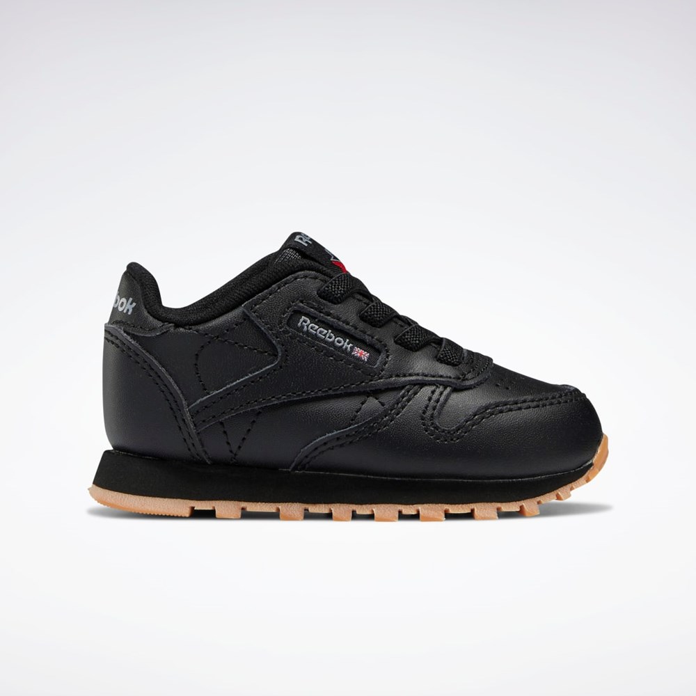 Reebok Classic Leather Shoes - Toddler Mustat Mustat | VZIXWU-615