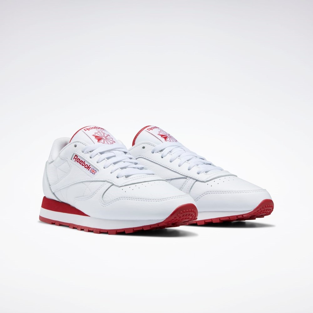 Reebok Classic Leather Shoes Valkoinen Punainen Valkoinen | LJYUNB-071