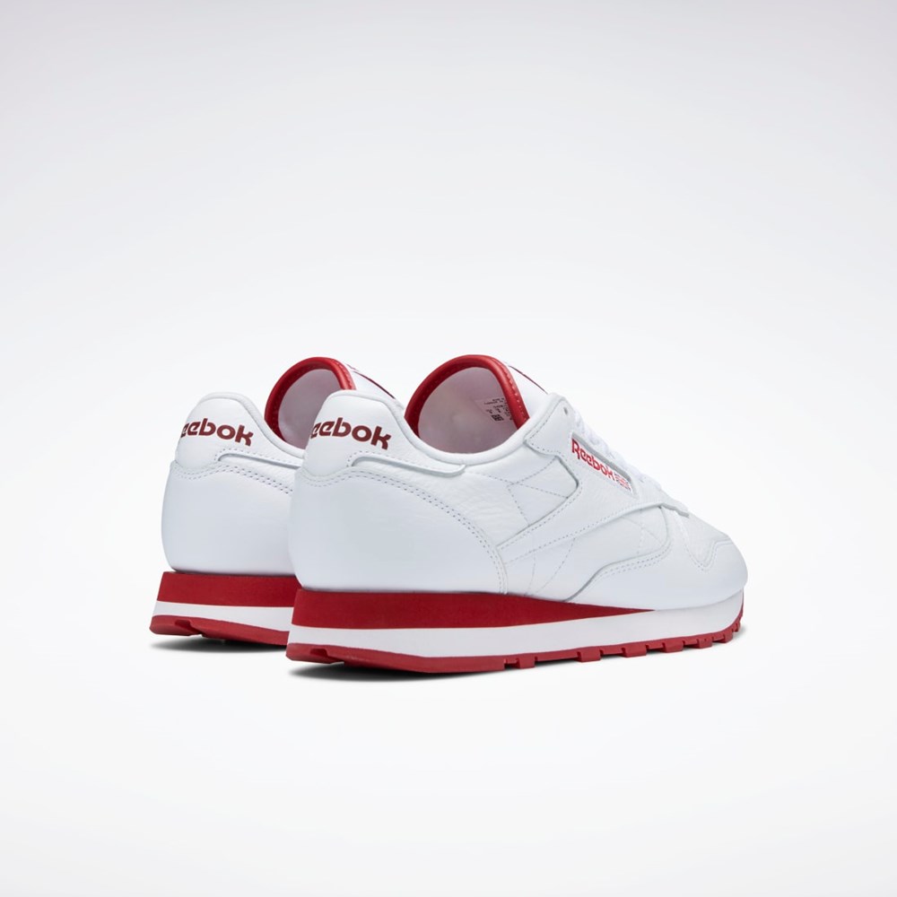 Reebok Classic Leather Shoes Valkoinen Punainen Valkoinen | LJYUNB-071