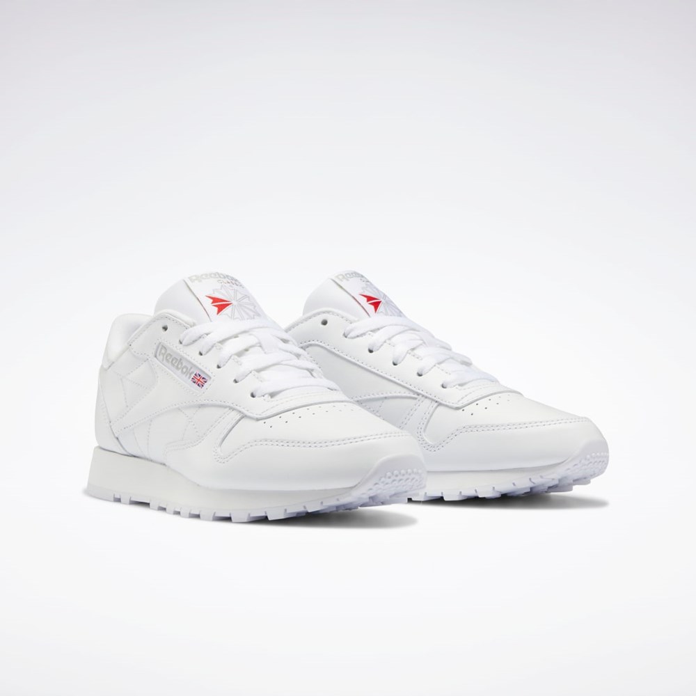 Reebok Classic Leather Shoes Valkoinen Valkoinen Harmaat | FZUQNX-139