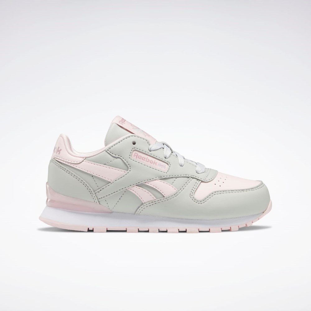 Reebok Classic Leather Step 'n' Flash Shoes - Preschool Harmaat Harmaat Pinkki | QFAVYE-689