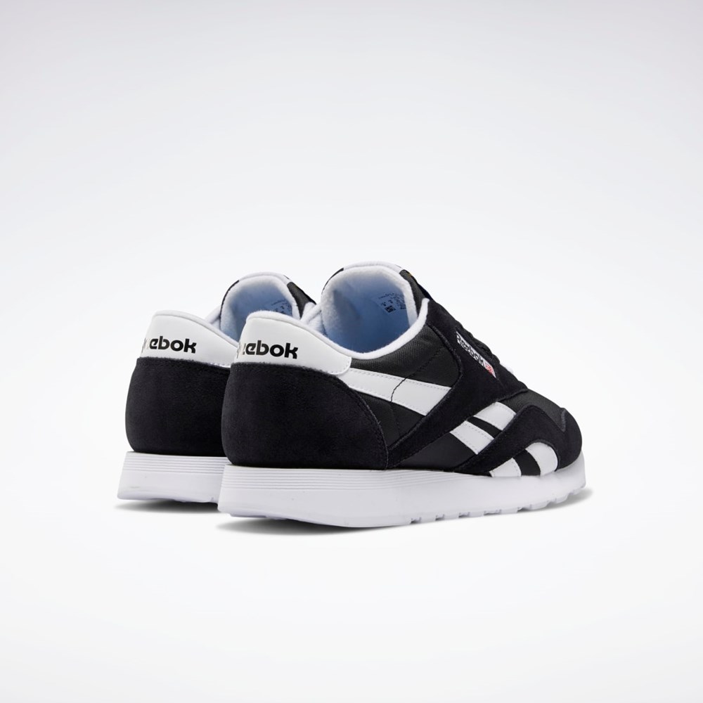 Reebok Classic Nylon Shoes Mustat Mustat Valkoinen | NKUWLQ-875