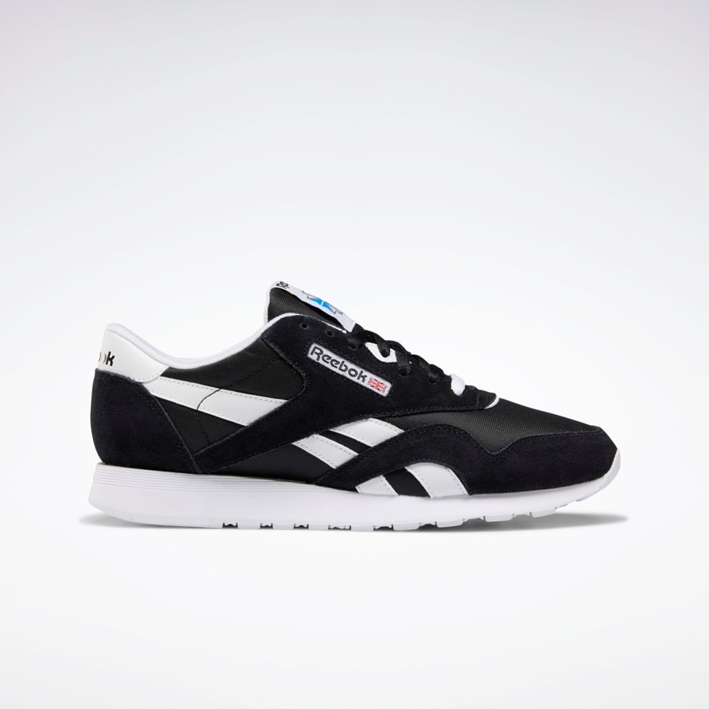 Reebok Classic Nylon Shoes Mustat Mustat Valkoinen | NKUWLQ-875