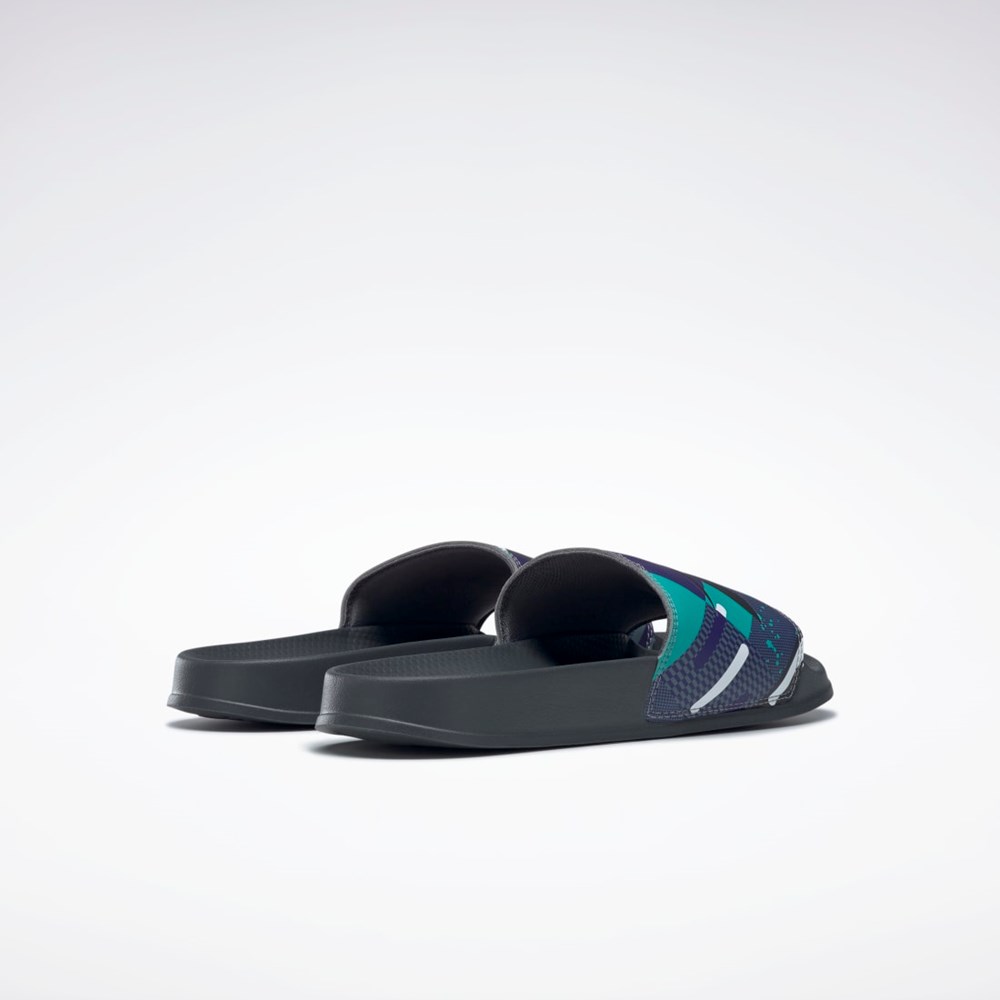 Reebok Classic Slides Mustat Harmaat Harmaat | KVBSLF-937