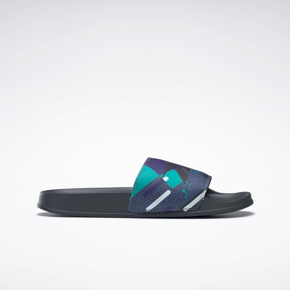 Reebok Classic Slides Mustat Harmaat Harmaat | KVBSLF-937