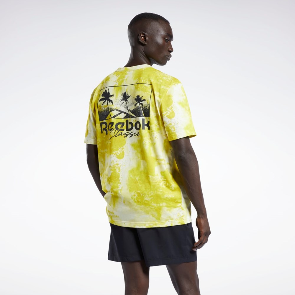 Reebok Classics Allover Print Graafinen T-Shirt Keltainen | GBKDLR-910