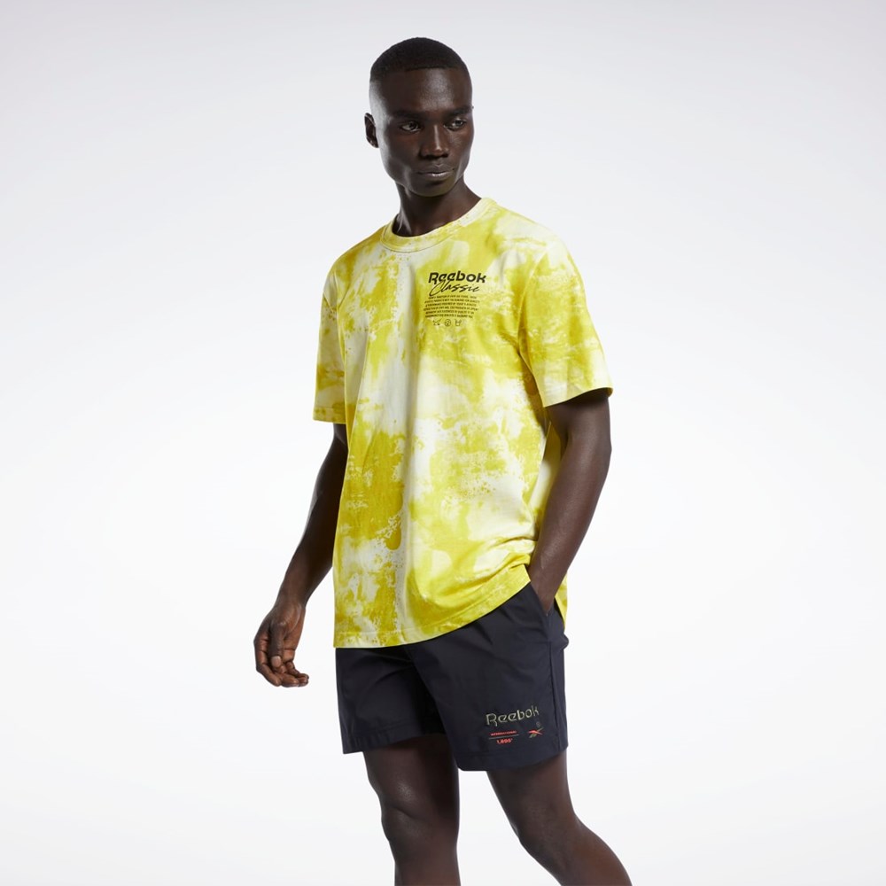 Reebok Classics Allover Print Graafinen T-Shirt Keltainen | GBKDLR-910