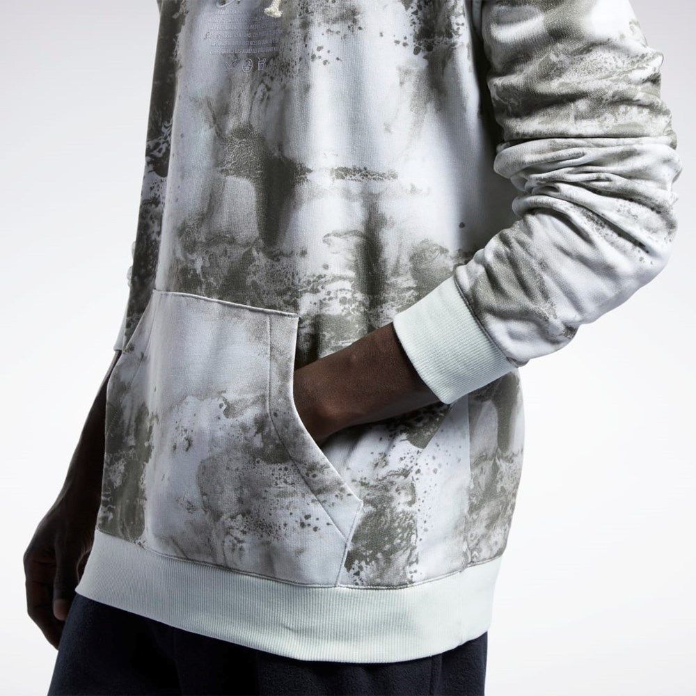 Reebok Classics Allover Print Hoodie Vaalean | KGUAZT-456