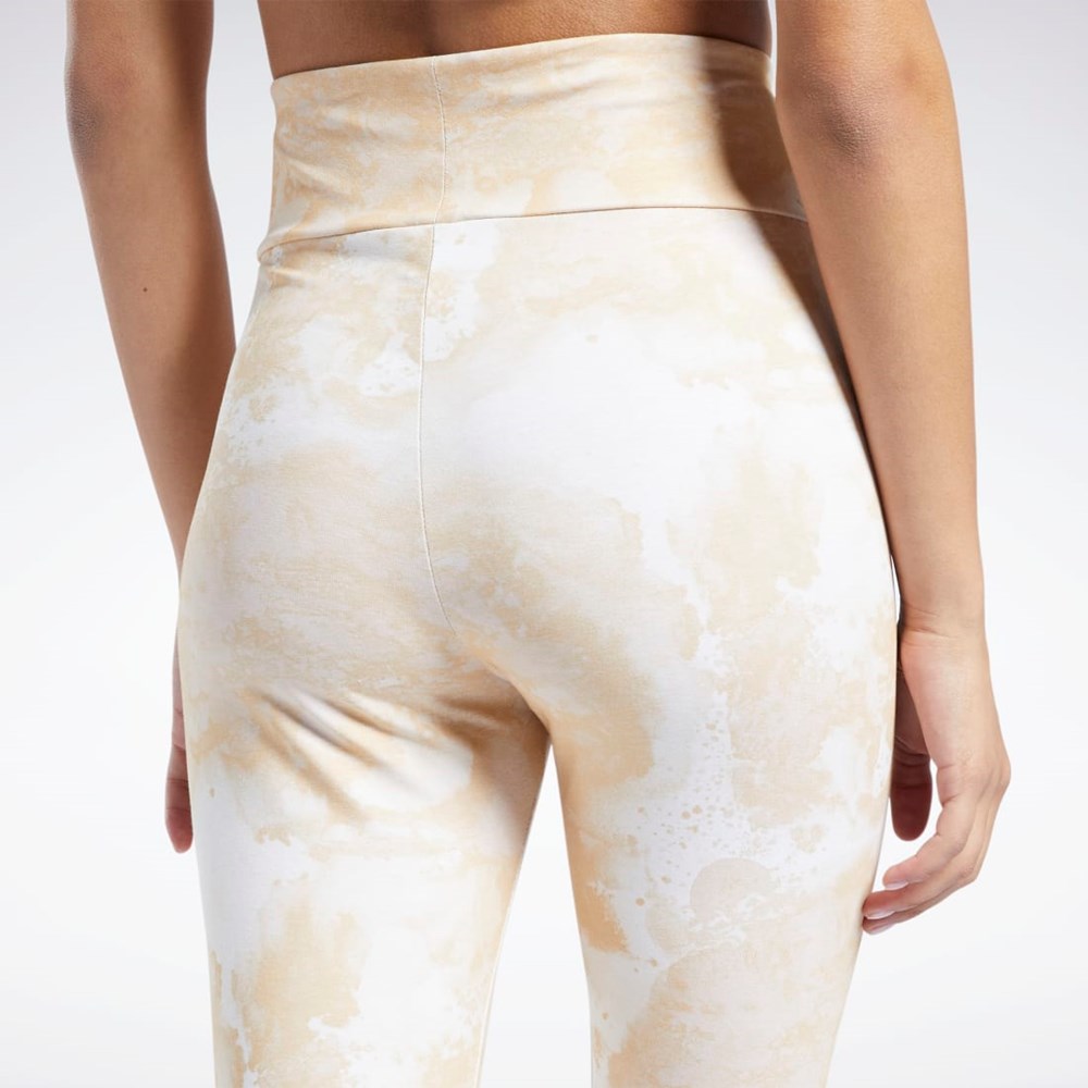 Reebok Classics Cloud Splatter-Print Leggings Stucco | KJQHFC-402