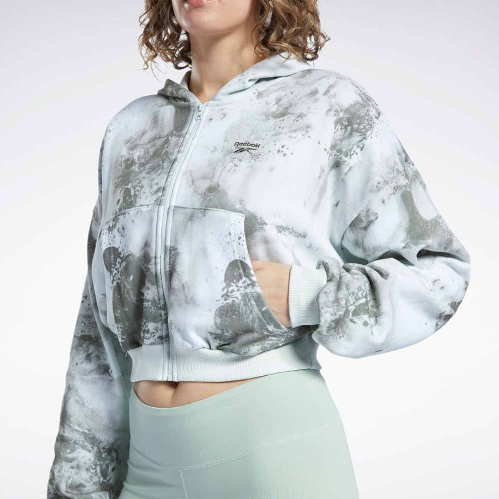 Reebok Classics Cloud Splatter-Print Zip-Up Sweatshirt Vaalean | CTEUYP-863