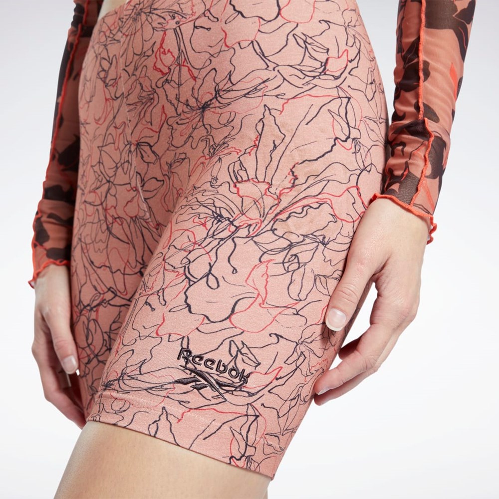 Reebok Classics Contour Floral Print Legging Shorts Koralli | SOHGPB-431
