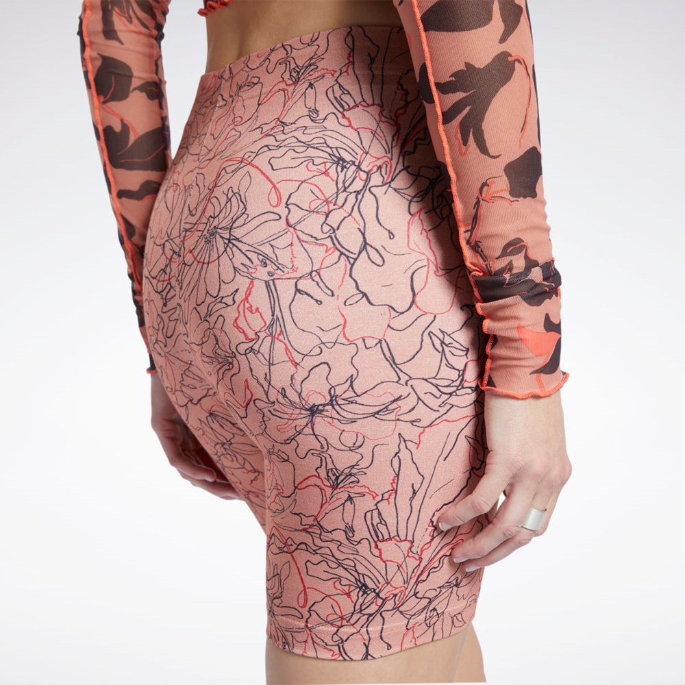 Reebok Classics Contour Floral Print Legging Shorts Koralli | SOHGPB-431