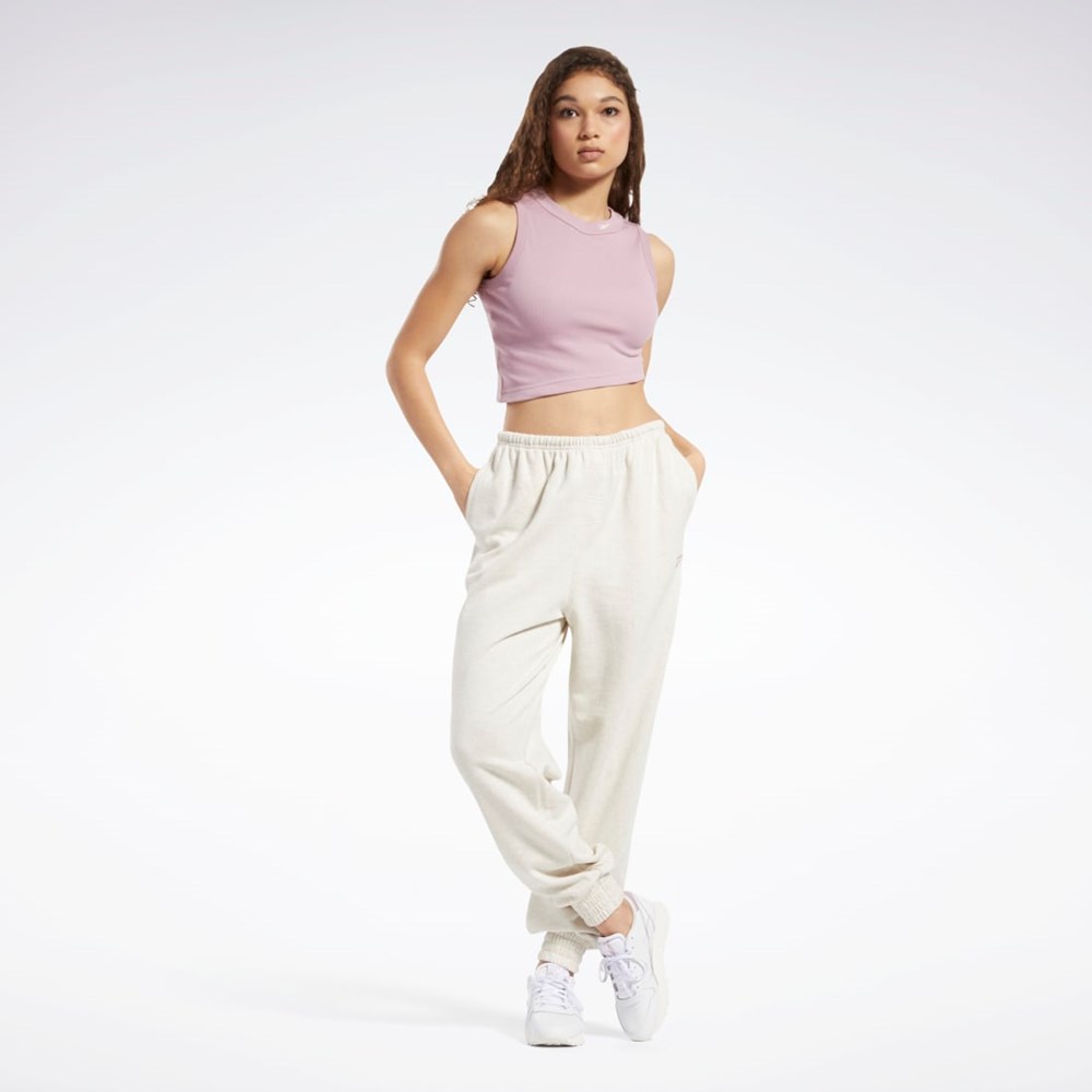 Reebok Classics Cropped Ribbed Tank Top Infused Lilac | HZLKED-264