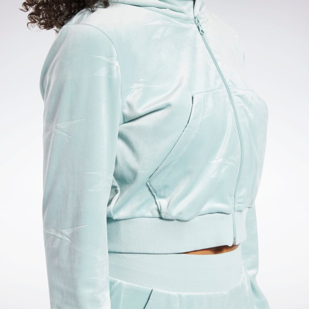 Reebok Classics Energy Q4 Velour Zip-Up Sweatshirt Harmaat | HGDTSI-290