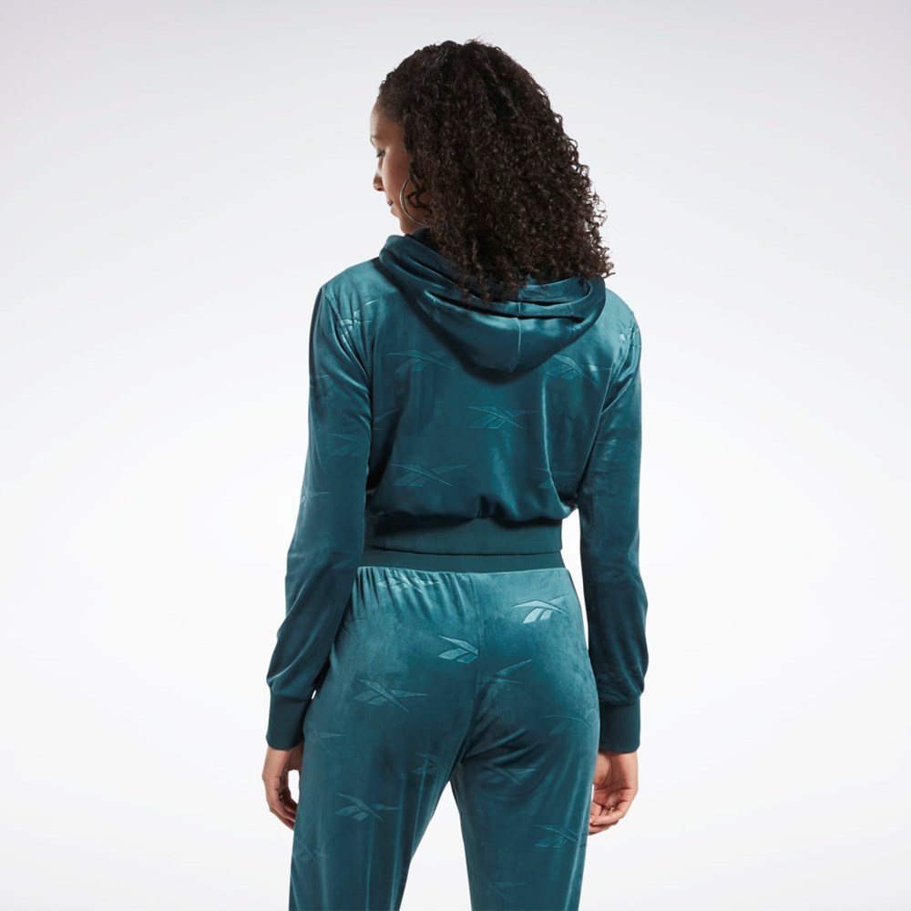 Reebok Classics Energy Q4 Velour Zip-Up Sweatshirt Vihreä | XNYIPM-057