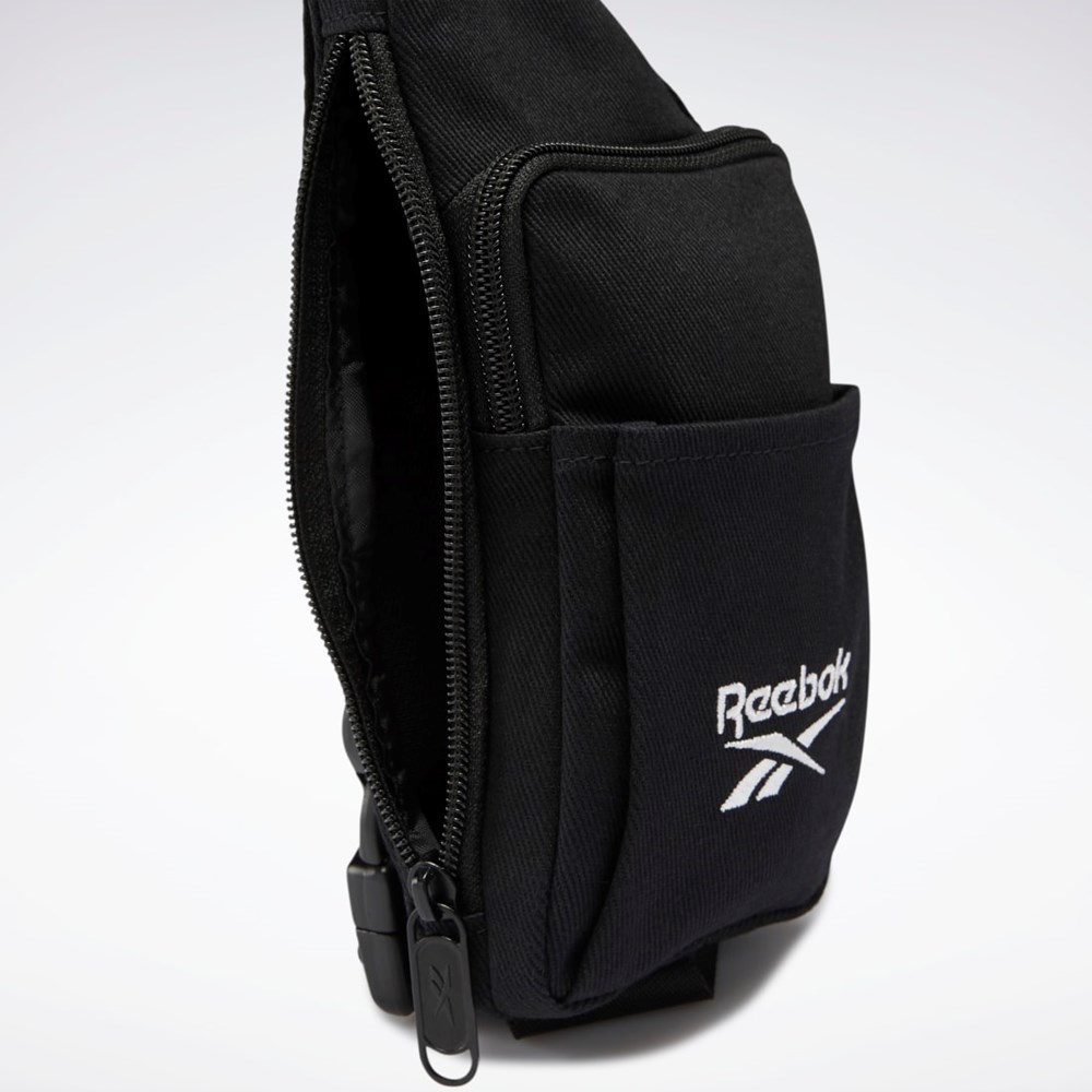 Reebok Classics Foundation Small Sling Bag Mustat | OQAJSN-710