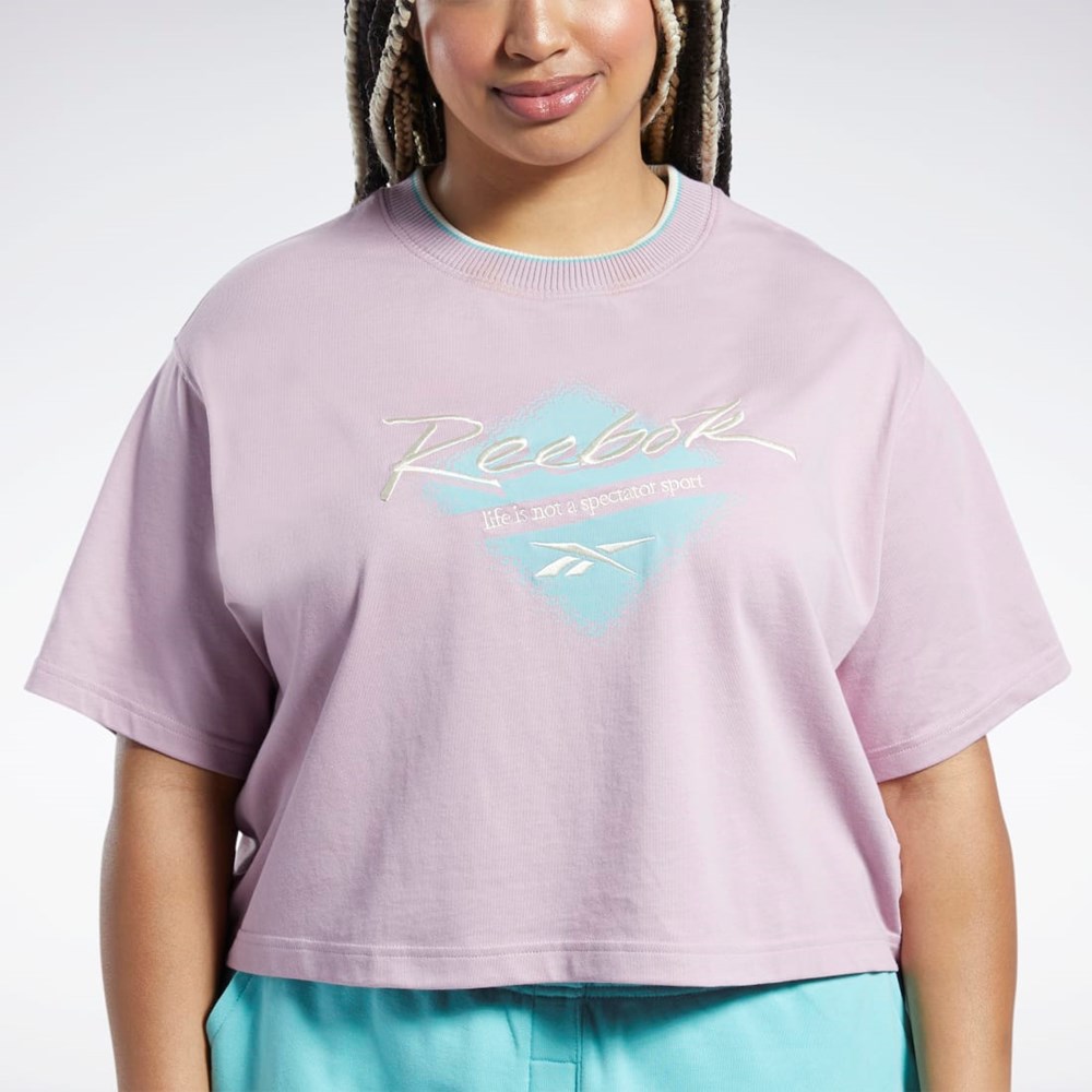 Reebok Classics Graafinen T-Shirt (Plus Size) Infused Lilac | XATFPW-743