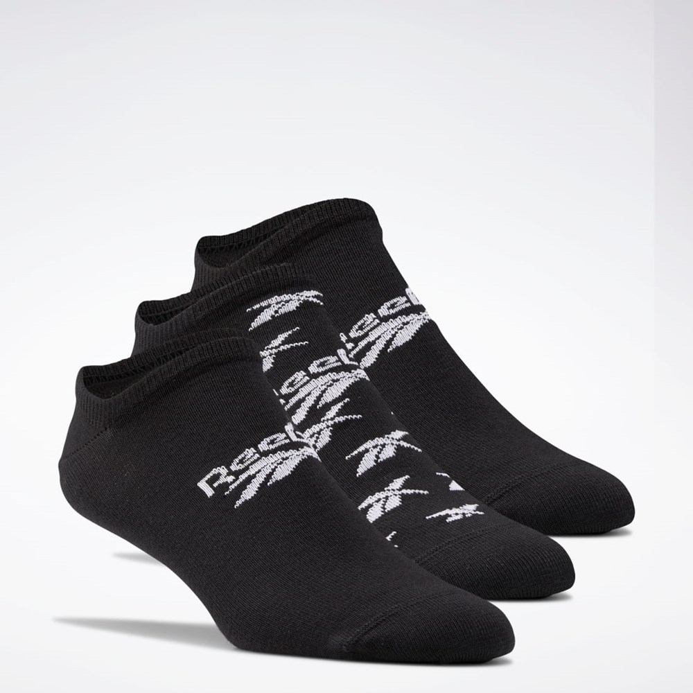 Reebok Classics Invisible Socks 3 Pairs Mustat | NIBRGA-524