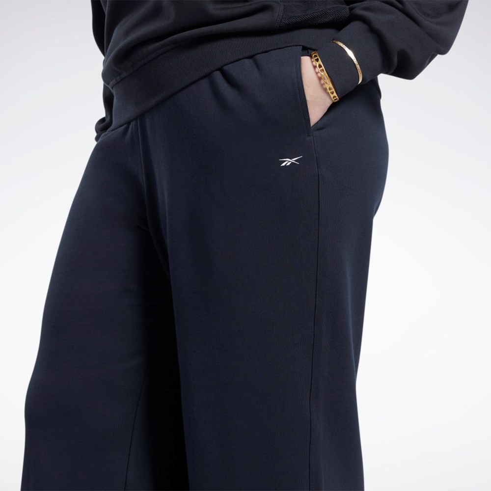 Reebok Classics Leveät-Leg Pants (Plus Size) Mustat | DUJPMS-703