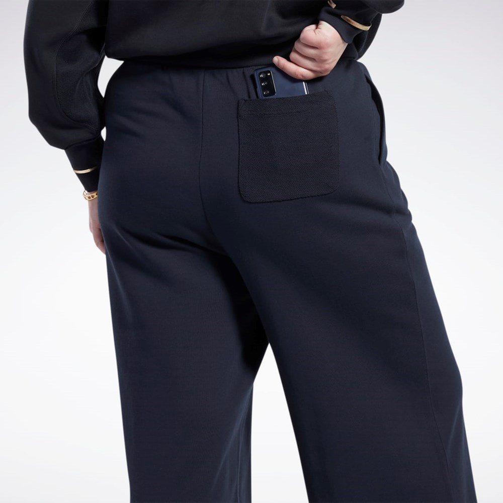 Reebok Classics Leveät-Leg Pants (Plus Size) Mustat | DUJPMS-703
