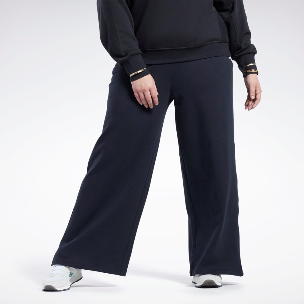 Reebok Classics Leveät-Leg Pants (Plus Size) Mustat | DUJPMS-703