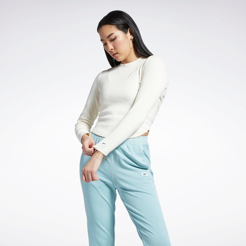Reebok Classics Natural Dye Ribbed Long Sleeve Wrap Shirt Non-Dyed | HLWFAG-148