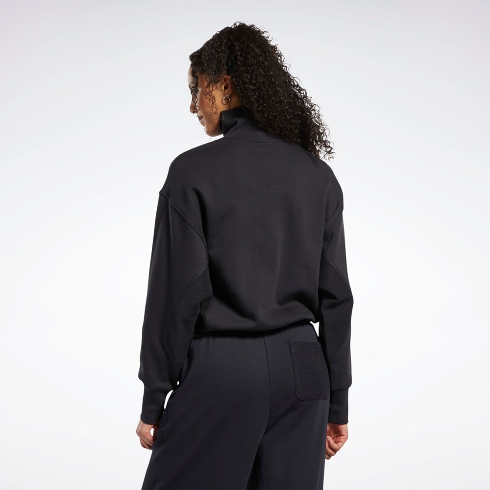 Reebok Classics Puuvilla French Terry Sweatshirt Mustat | NQHDLW-347