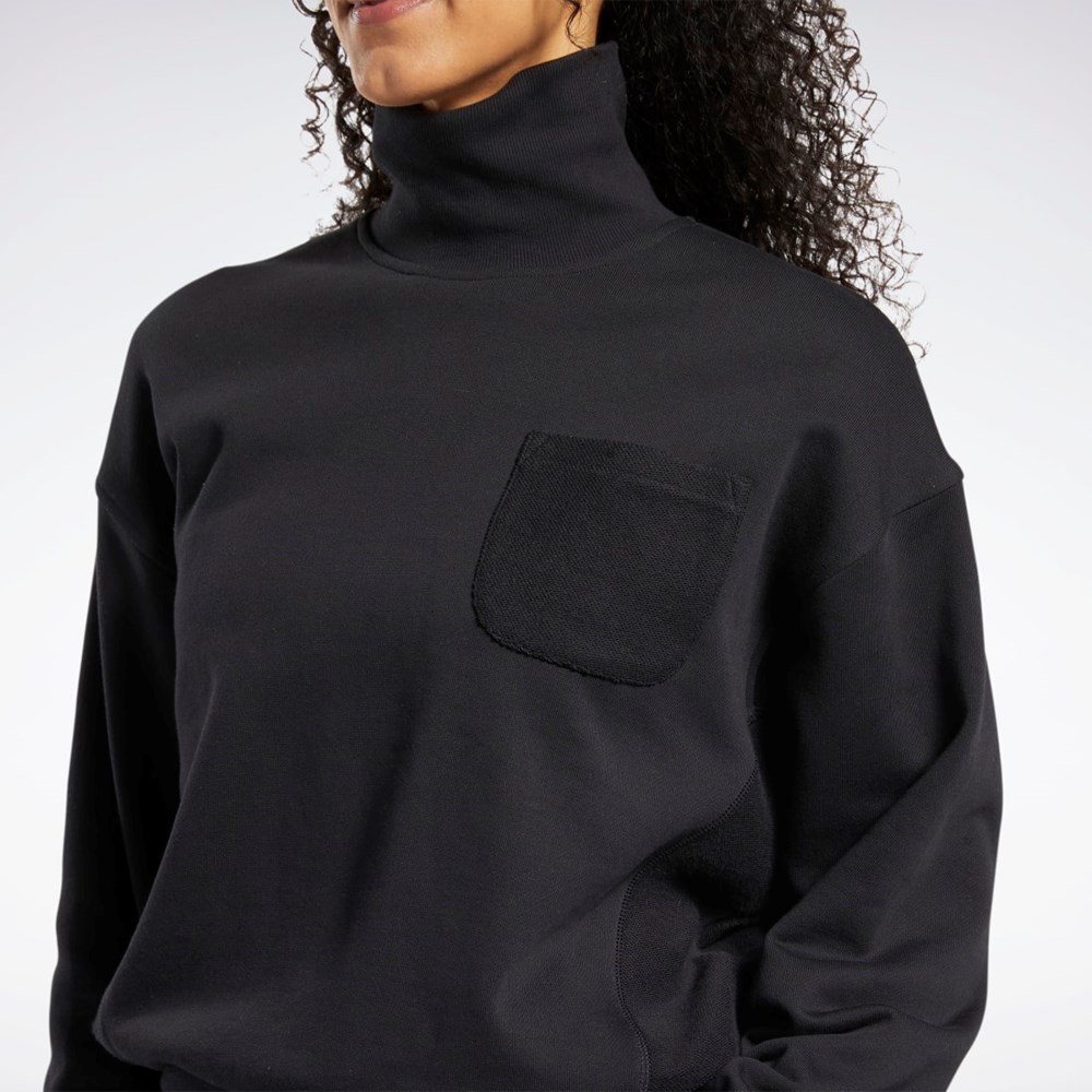 Reebok Classics Puuvilla French Terry Sweatshirt Mustat | NQHDLW-347