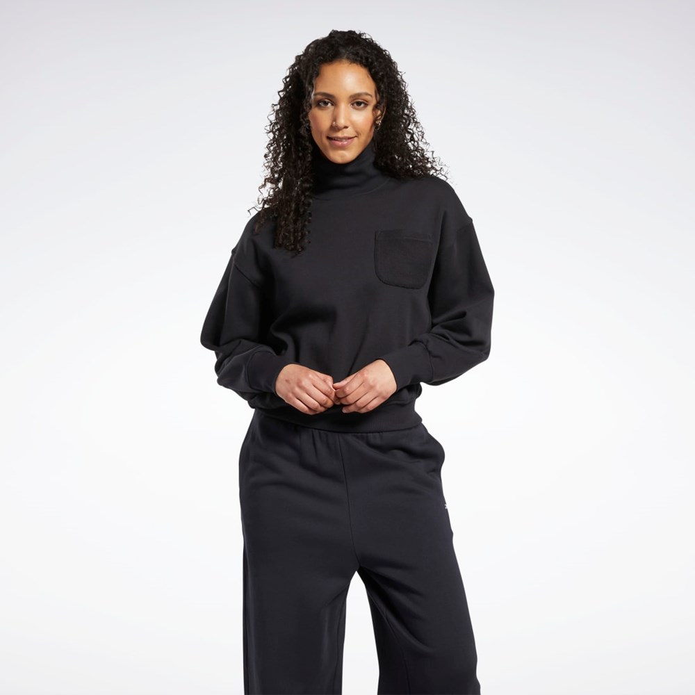 Reebok Classics Puuvilla French Terry Sweatshirt Mustat | NQHDLW-347