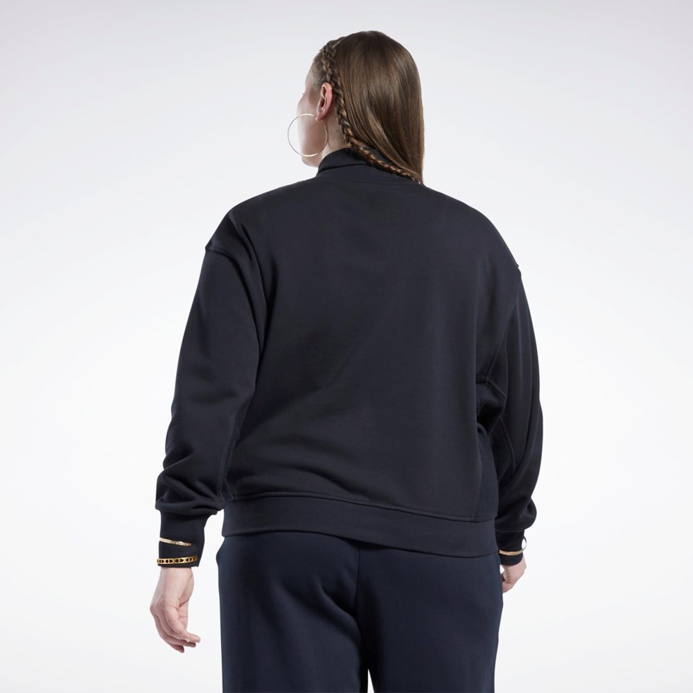 Reebok Classics Puuvilla French Terry Sweatshirt (Plus Size) Mustat | RYWTEP-420